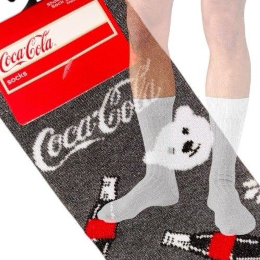 Coke Cola Drink Sox Crazy Socks Mens Size 6-12 Crew Novelty Gift Funny Women